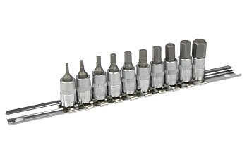 Hlavice zástrčné 1/4", Inbus 2 - 10 mm, sada 10 dílů - produktové foto